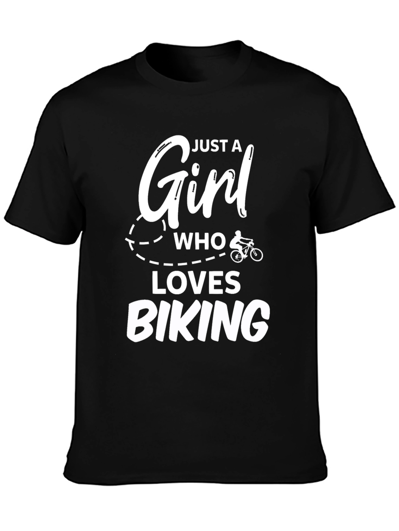 Girl Who Loves Biking T-Shirt - Black Tee