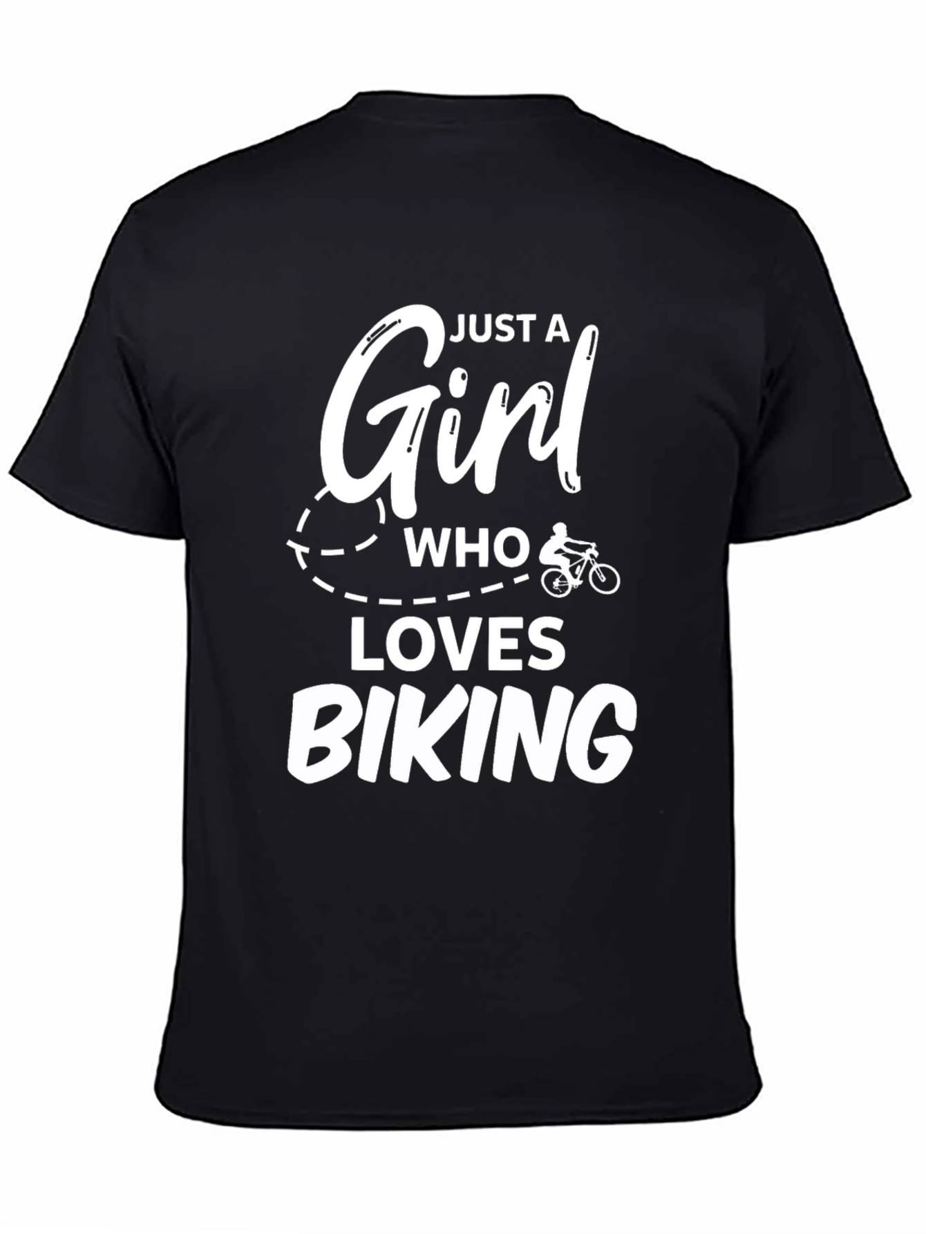Girl Who Loves Biking T-Shirt - Black Tee