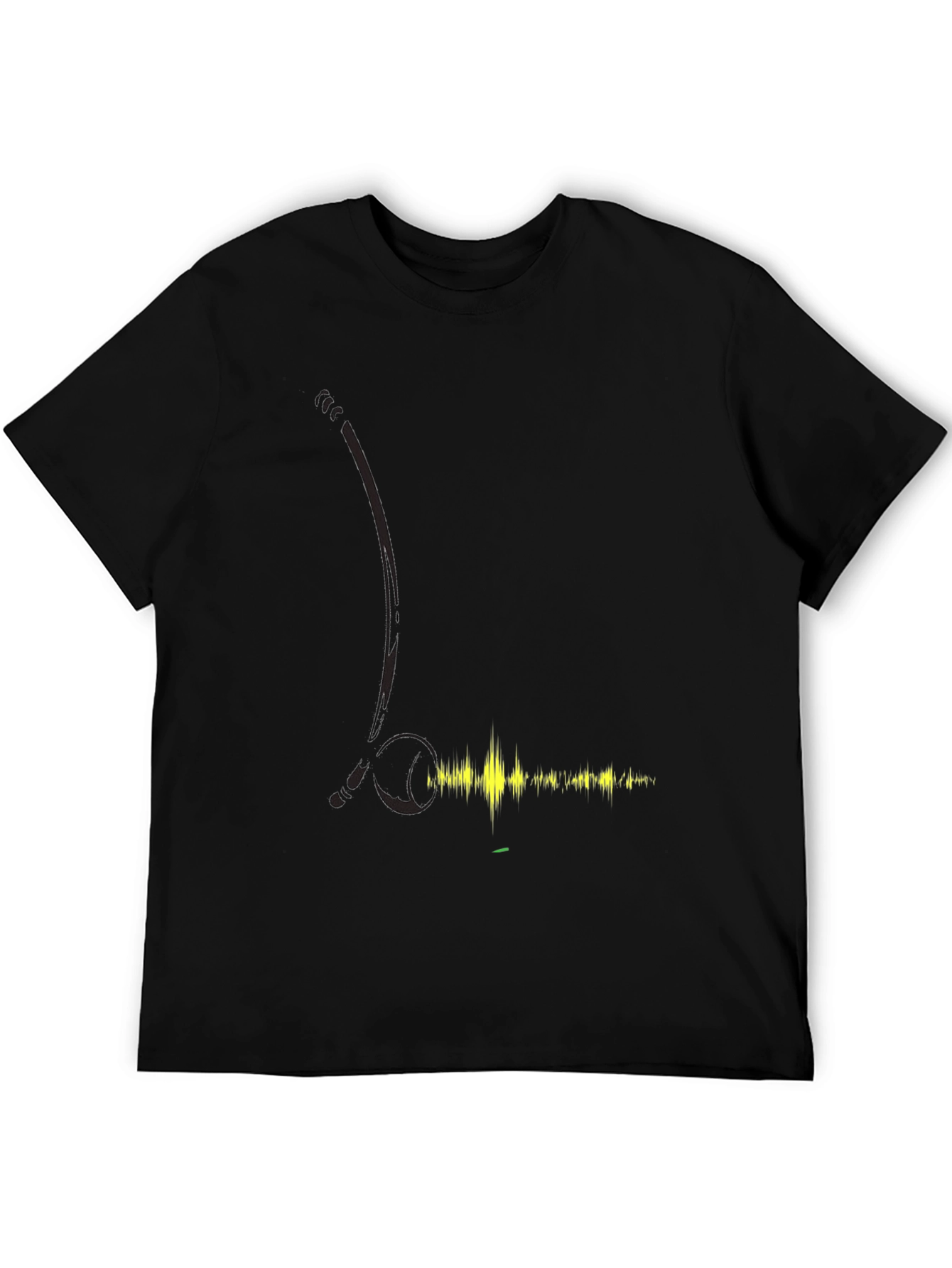 Black T-Shirt with Audio Wave Design