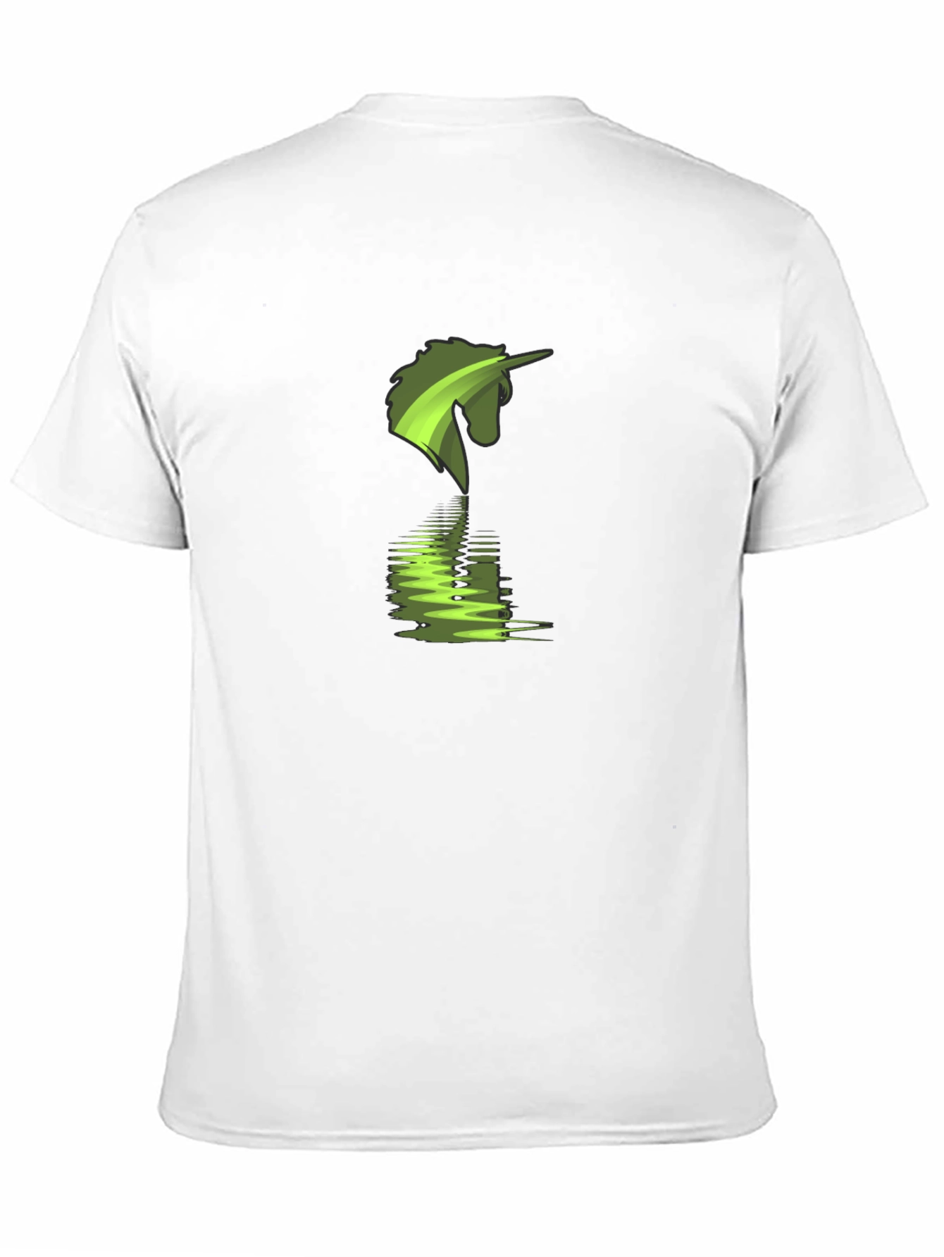 Green Unicorn Reflection Graphic T-Shirt