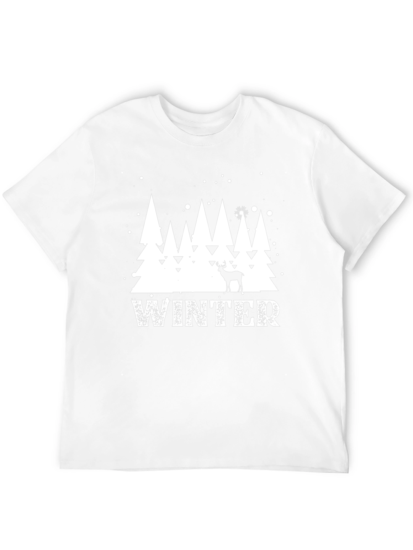 Winter Scene Graphic Tee - Holiday Deer Shirt