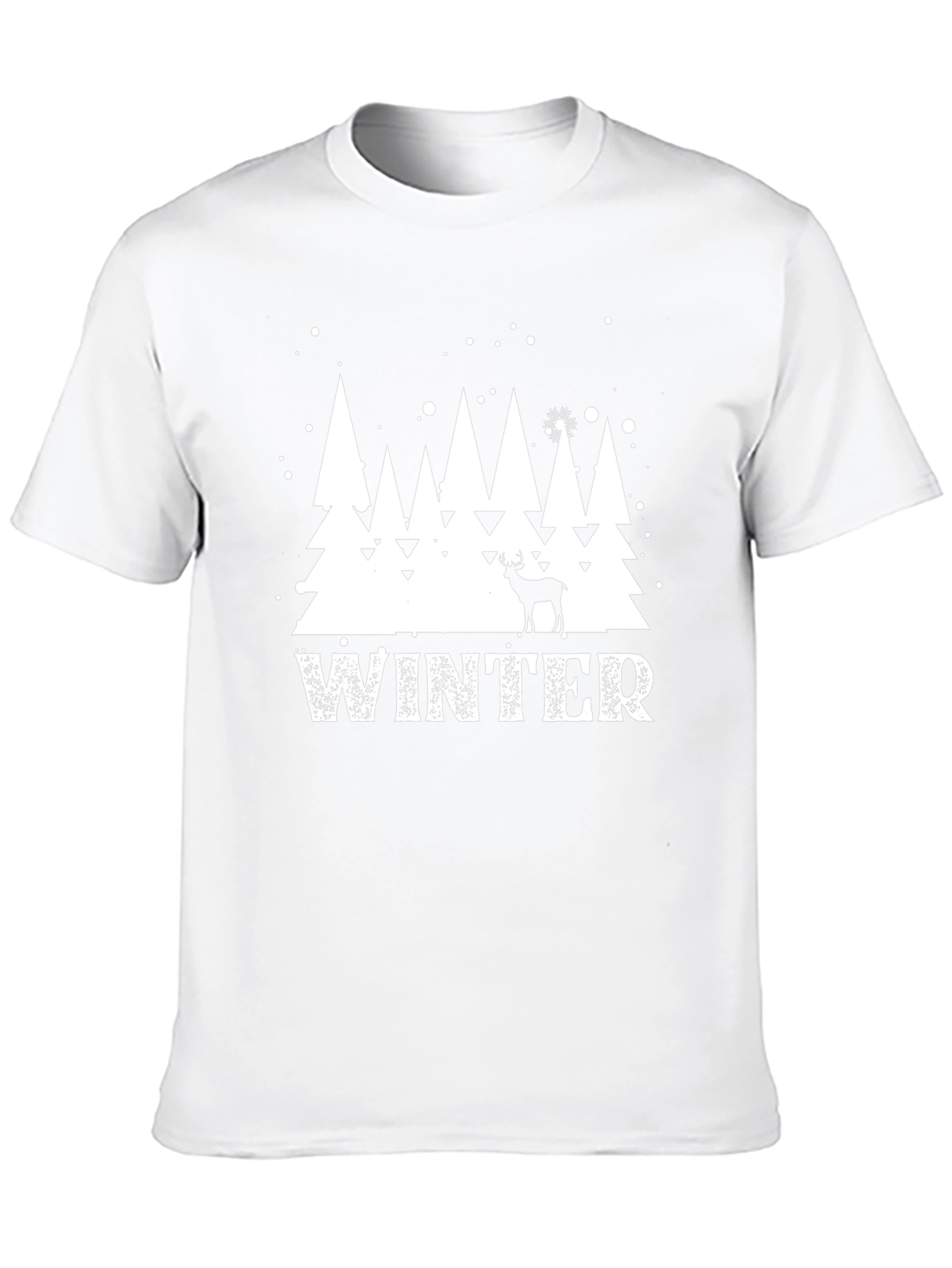 Winter Scene Graphic Tee - Holiday Deer Shirt