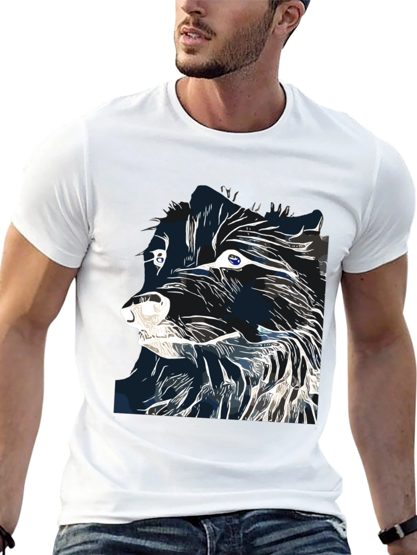 Abstract Wolf Graphic T-Shirt | Cool Animal Tee