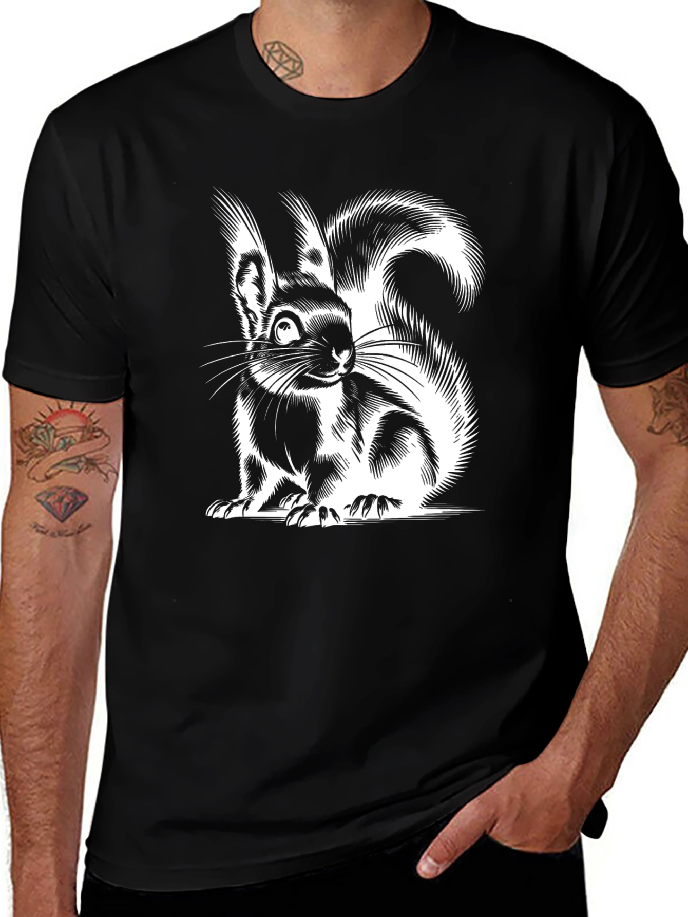 Squirrel Graphic Tee - Black