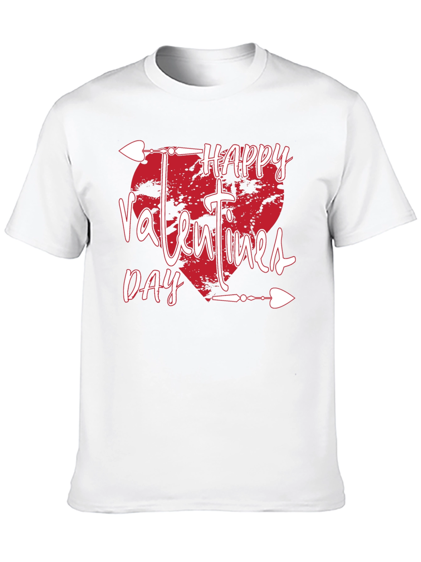 Happy Valentines Day T-Shirt Black Arrow Heart Design