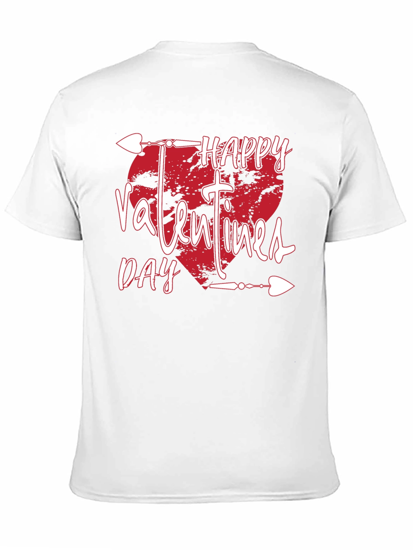 Happy Valentines Day T-Shirt Black Arrow Heart Design