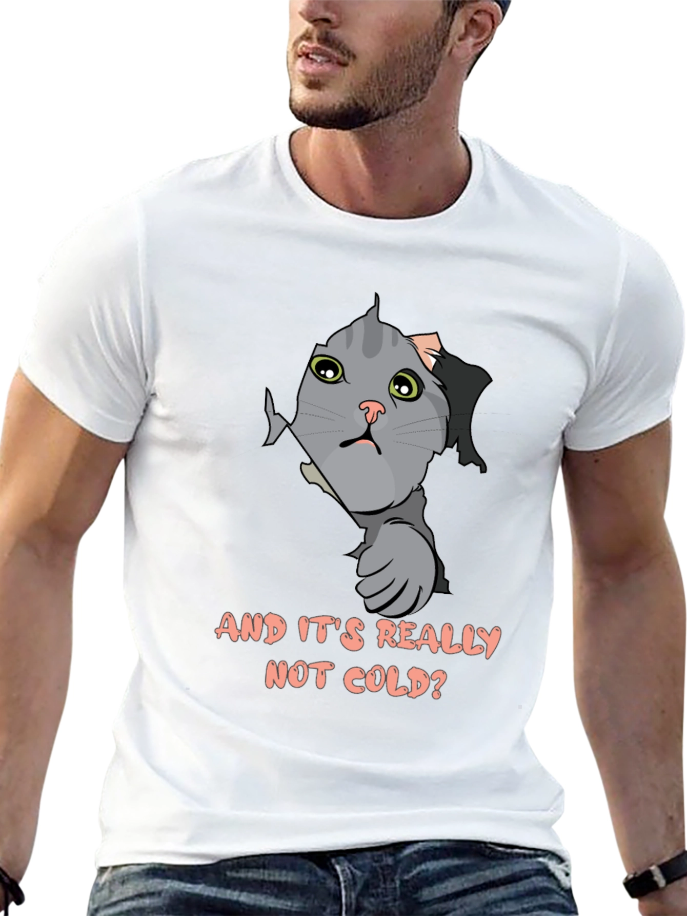Cat Peek T-Shirt - Funny Kitten Design