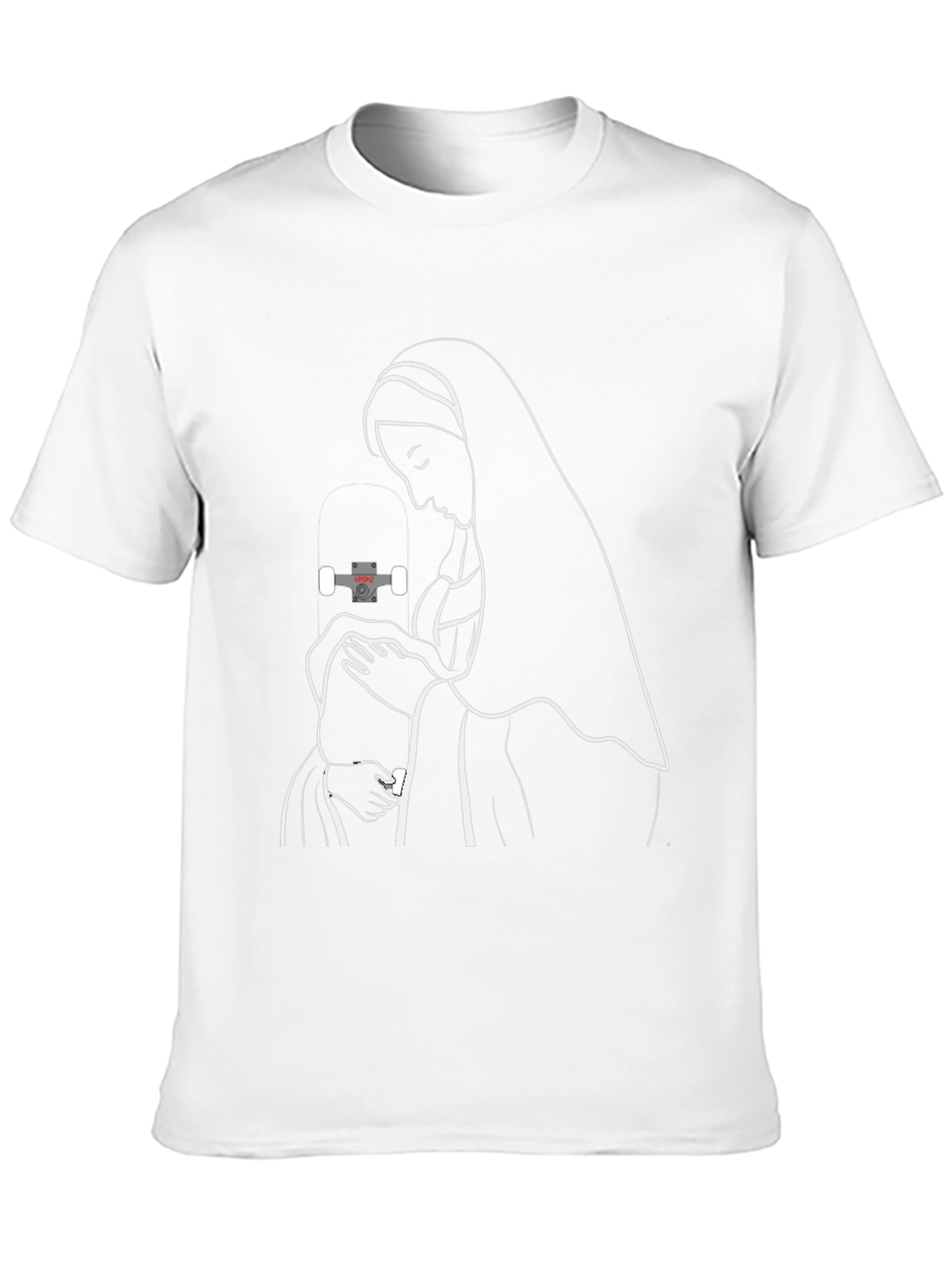Virgin Mary & Skateboard Truck Black Graphic Tee