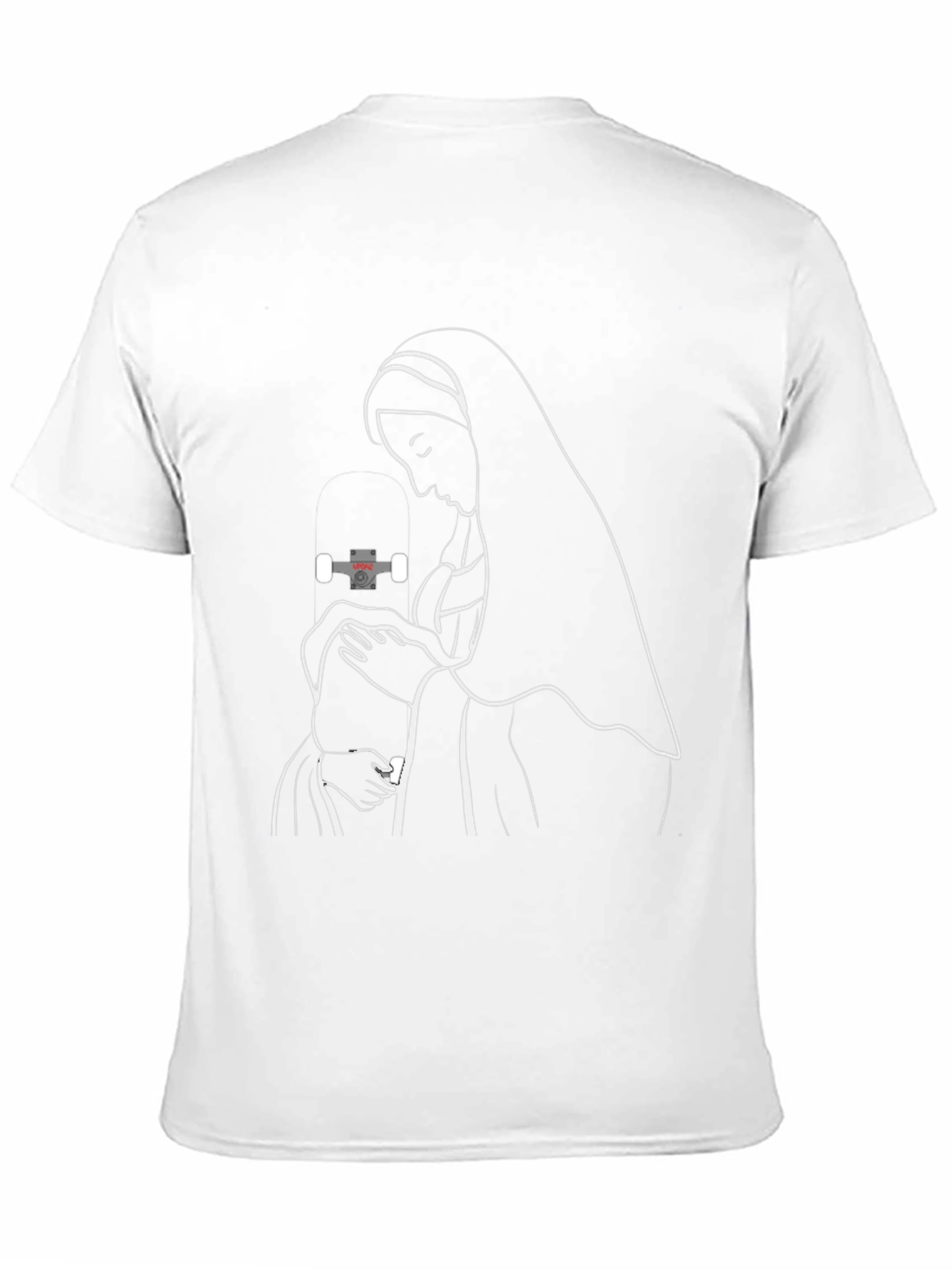 Virgin Mary & Skateboard Truck Black Graphic Tee