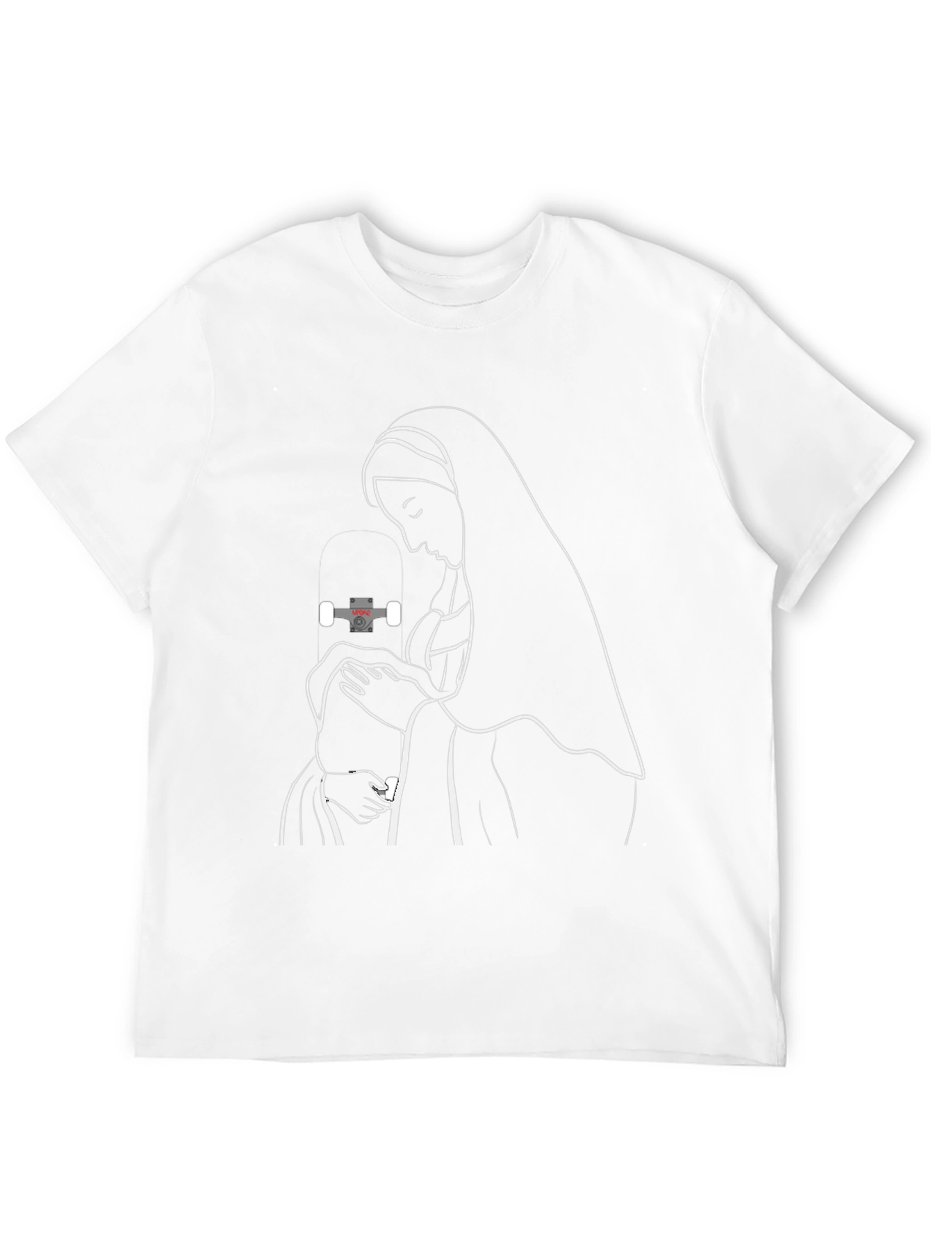 Virgin Mary & Skateboard Truck Black Graphic Tee