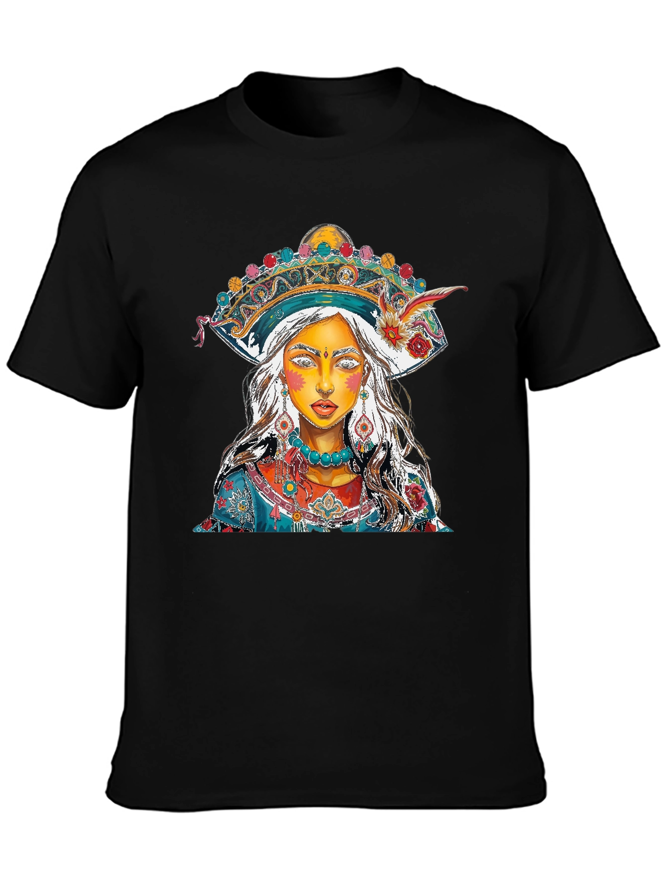 Artistic Woman Portrait Graphic Print Mens T-Shirt