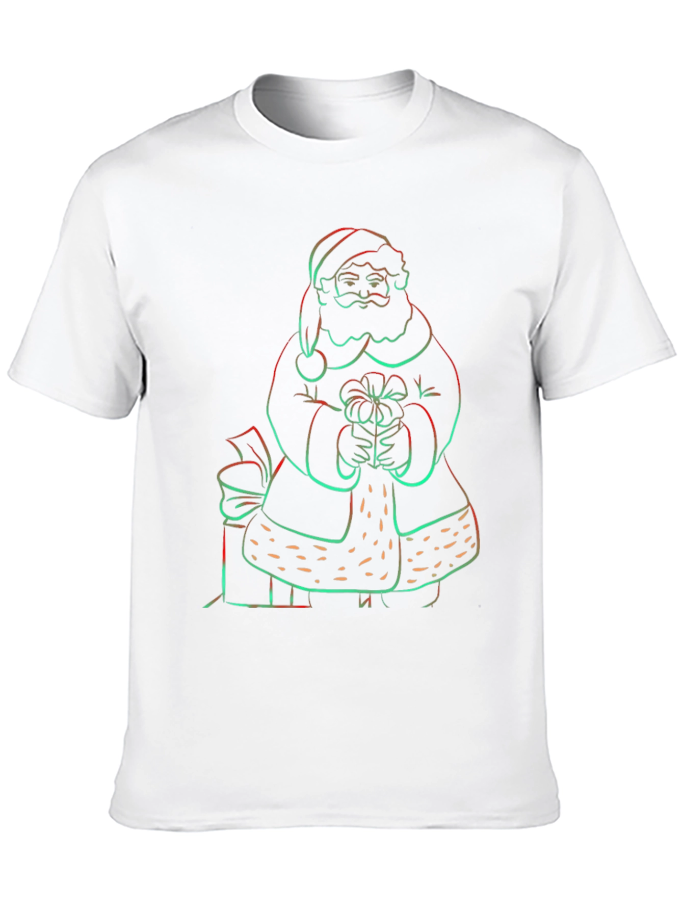 Neon Santa Graphic Tee - Holiday Festive Shirt