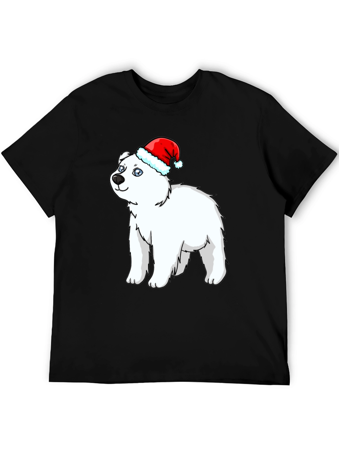 Festive Polar Bear Graphic Tee - Holiday Fun