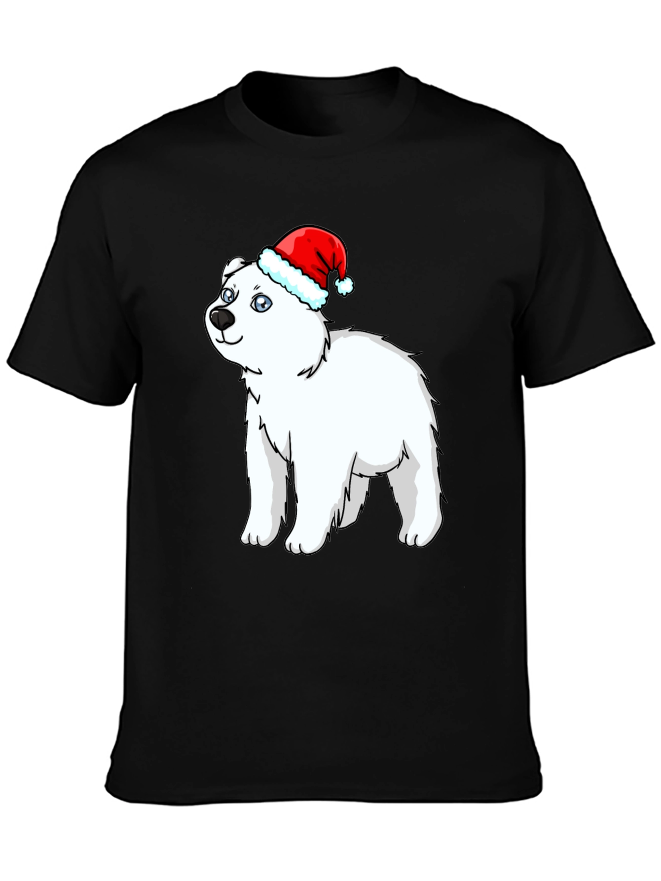Festive Polar Bear Graphic Tee - Holiday Fun