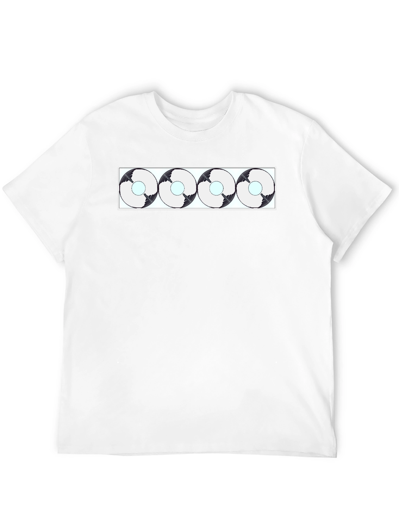 Abstract Circle Pattern Black T-Shirt