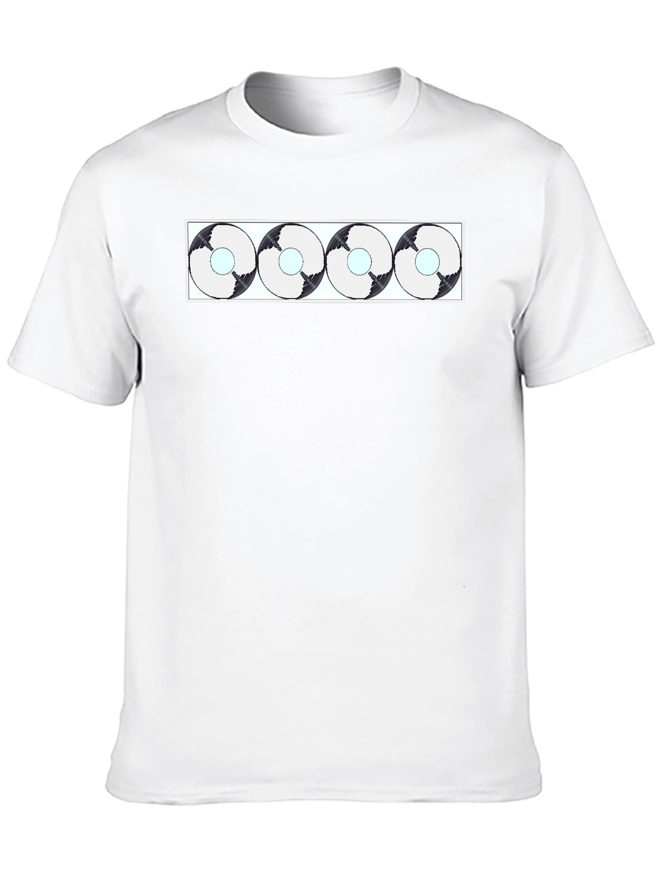 Abstract Circle Pattern Black T-Shirt