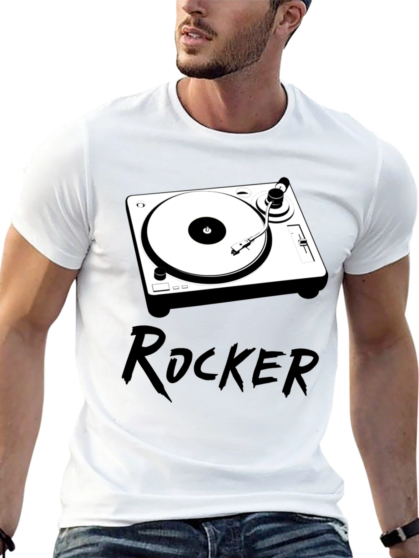 Rocker DJ Turntable Graphic Tee - Black