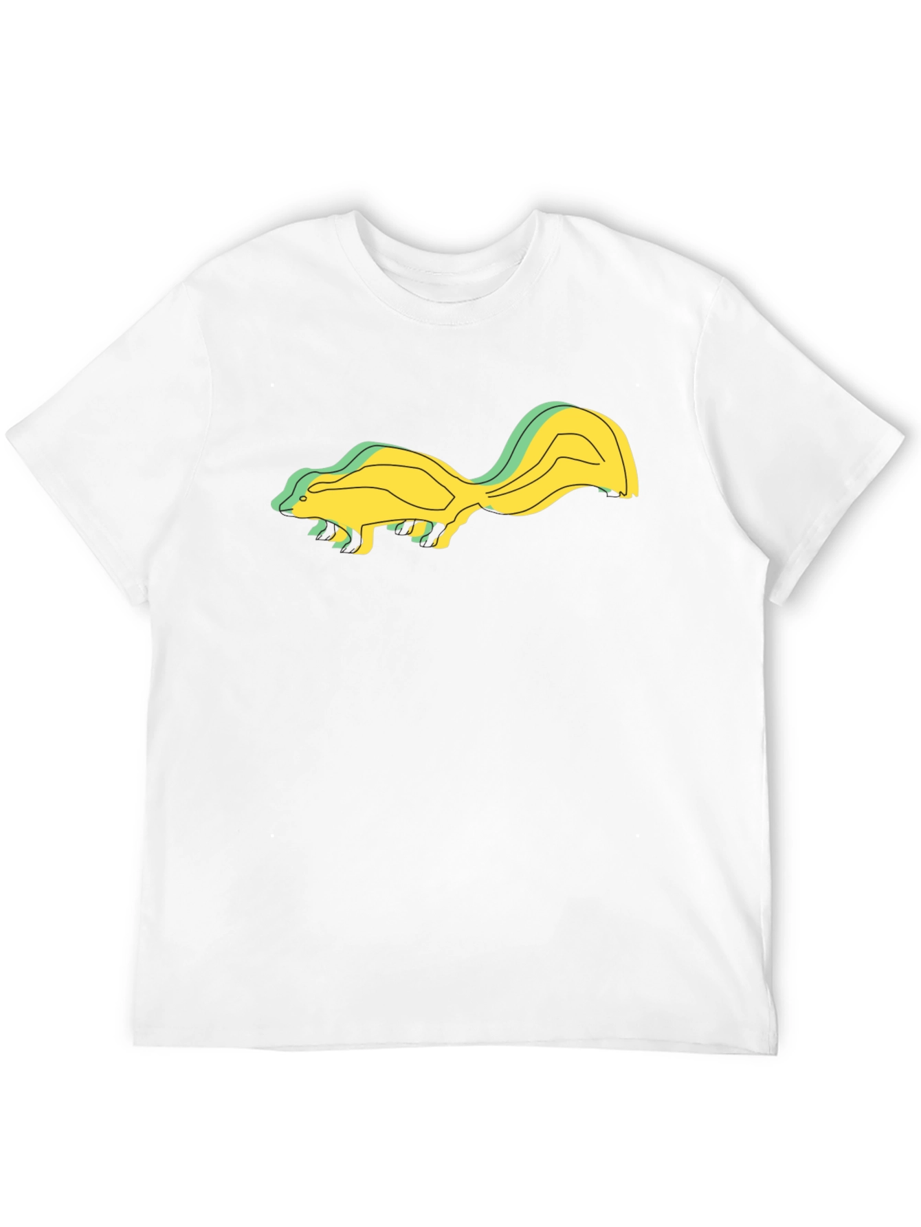 Skunk Graphic Tee - Unique Design Black Cotton Blend