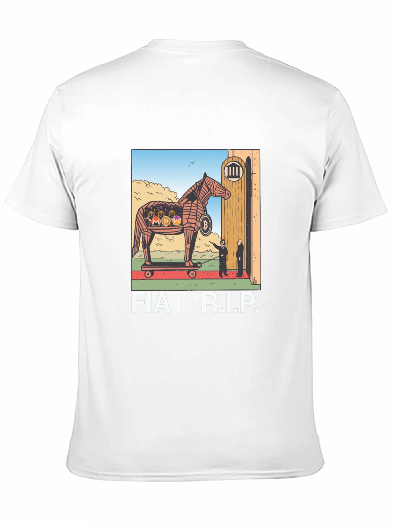Fiat R.I.P. Crypto Trojan Horse Graphic T-Shirt