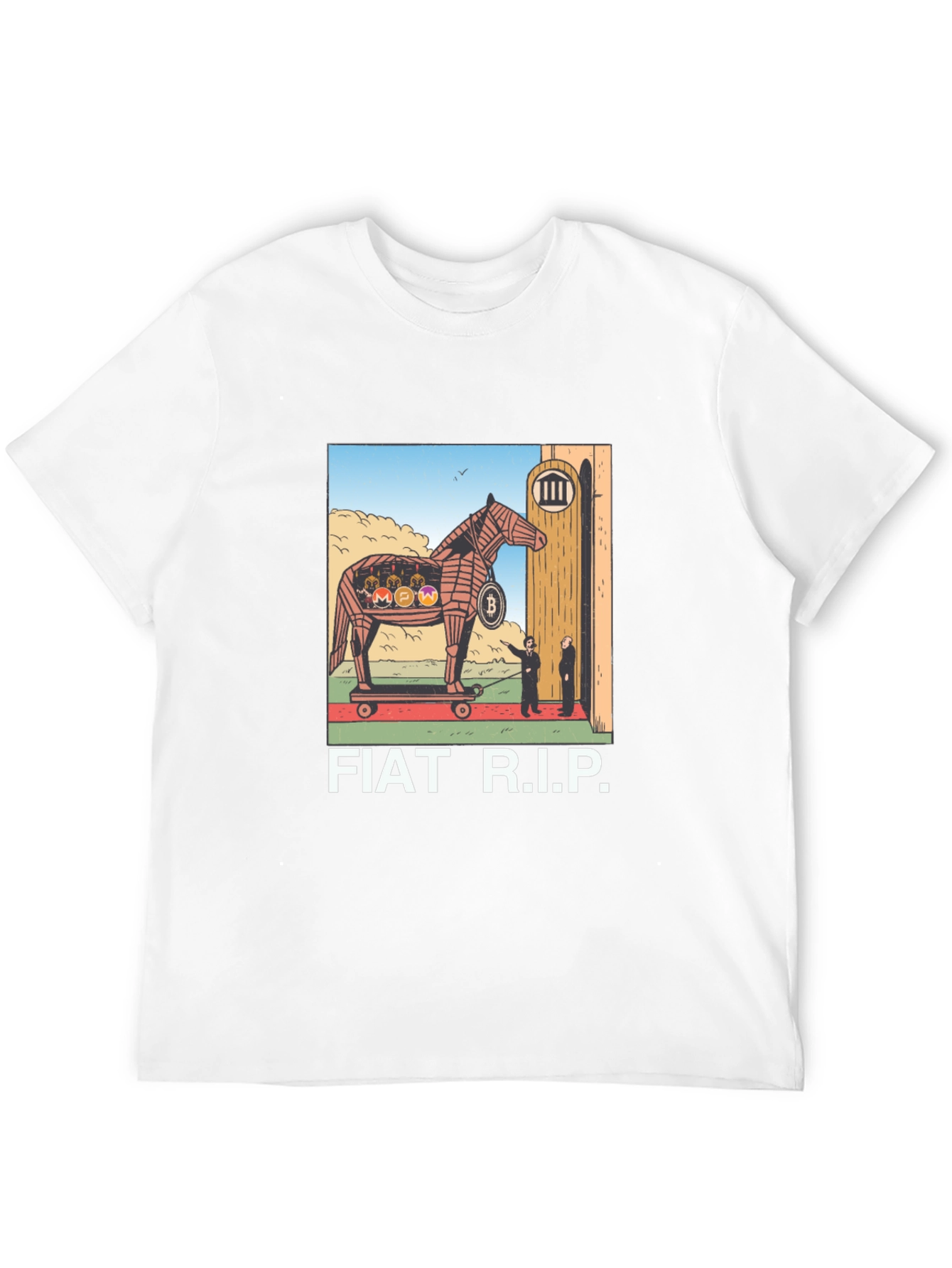 Fiat R.I.P. Crypto Trojan Horse Graphic T-Shirt