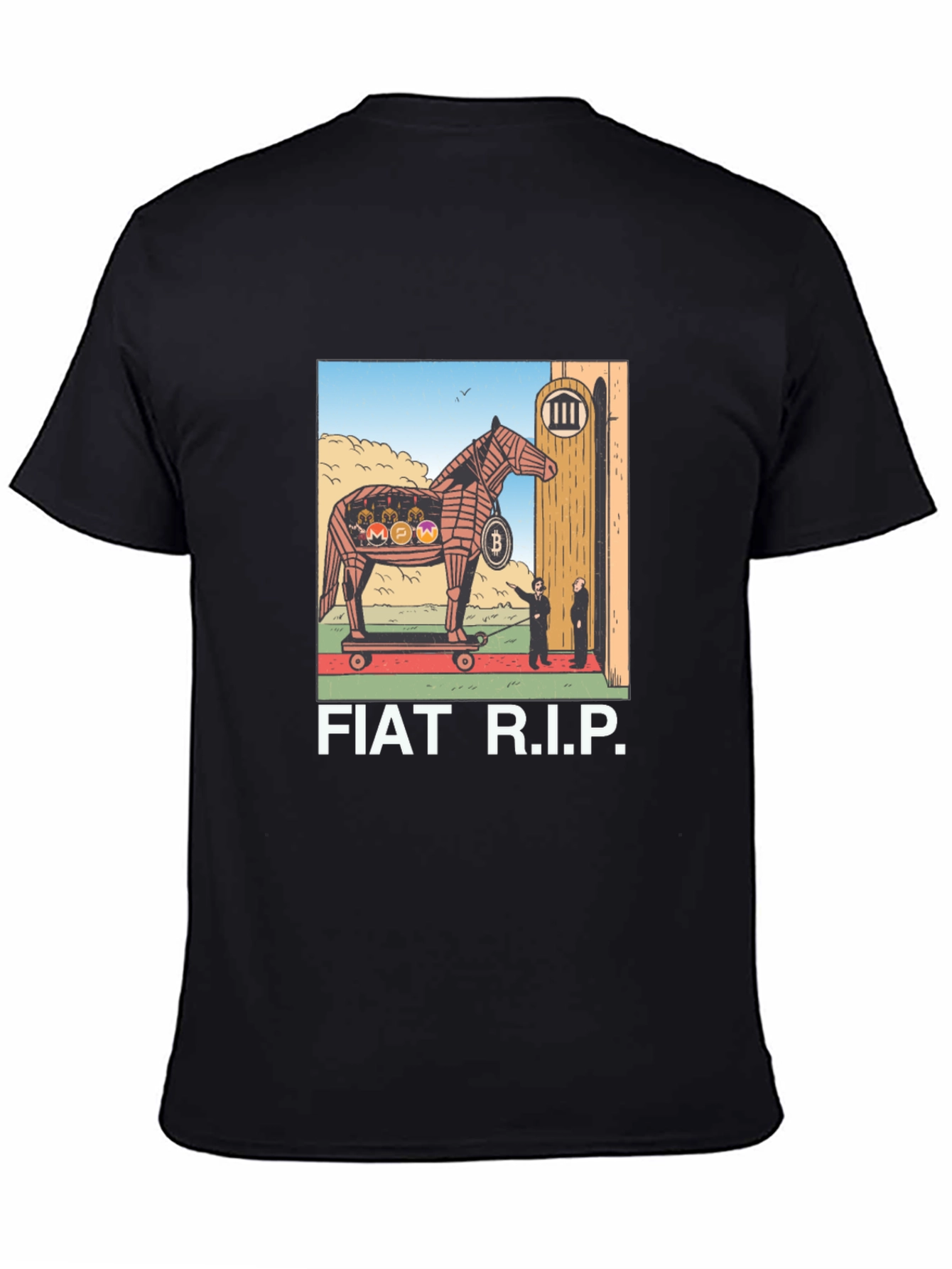Fiat R.I.P. Crypto Trojan Horse Graphic T-Shirt