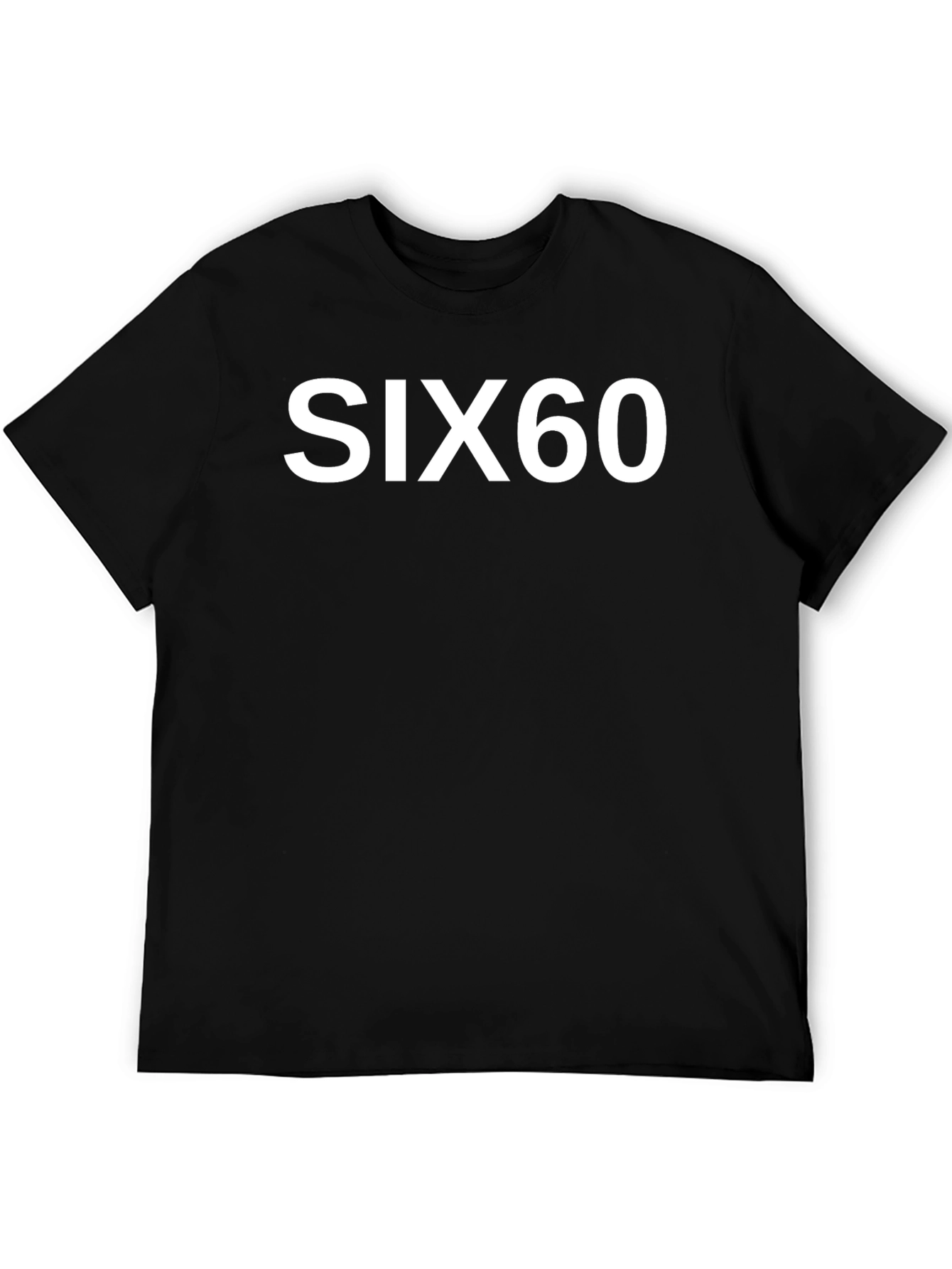 SIX60 Graphic Tee - Black Cotton Crew Neck