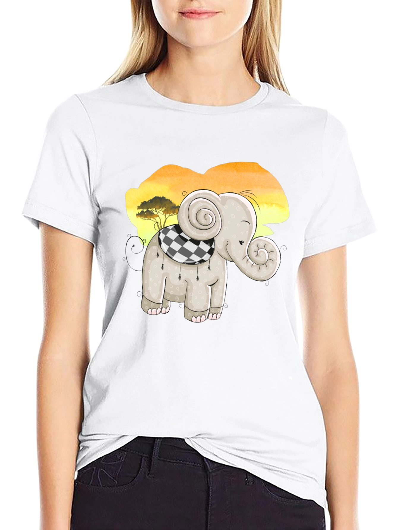 Cute Elephant T-Shirt - Cartoon Animal Design