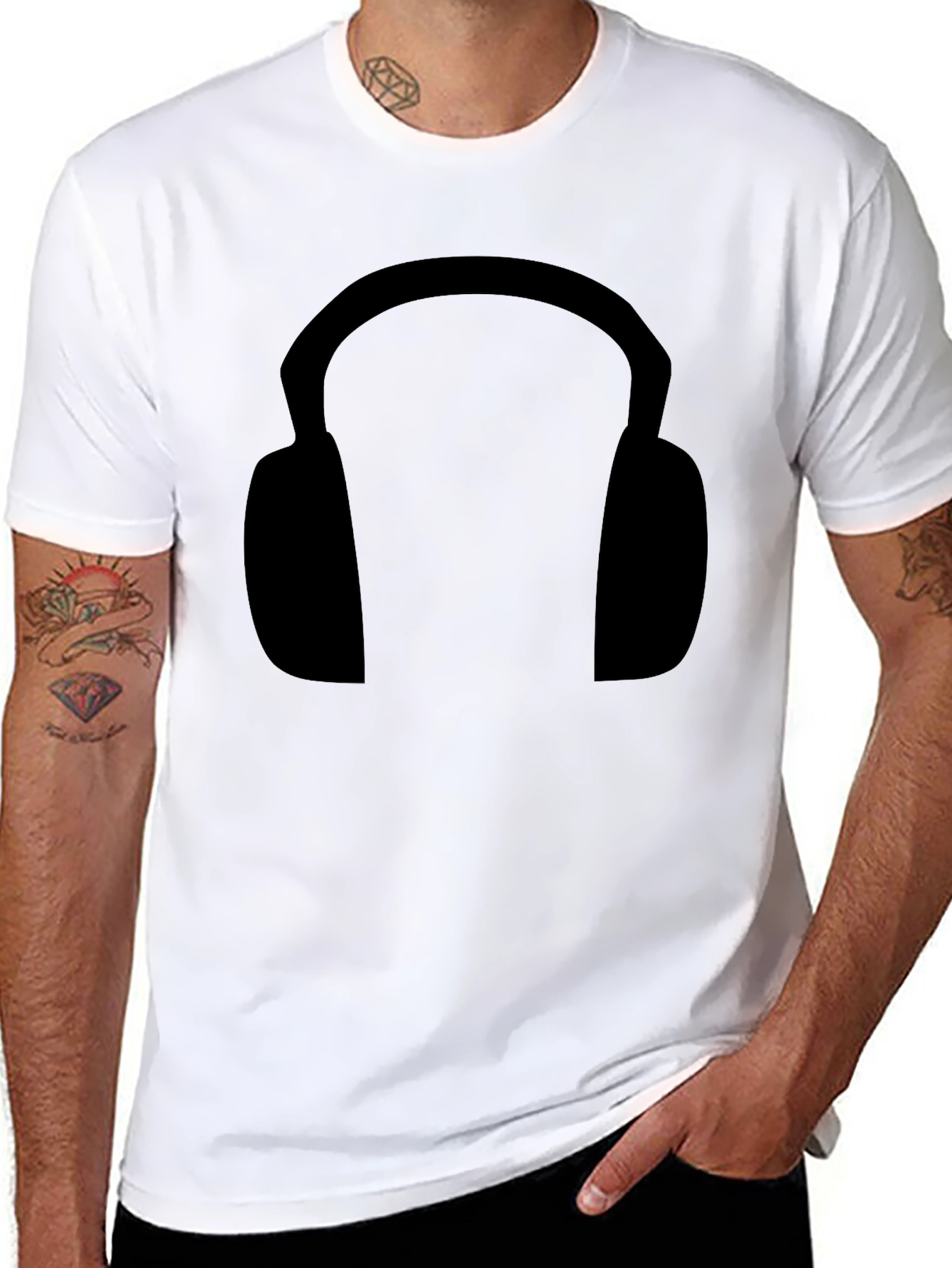 Black Headphone Graphic Tee - Stylish & Comfortable