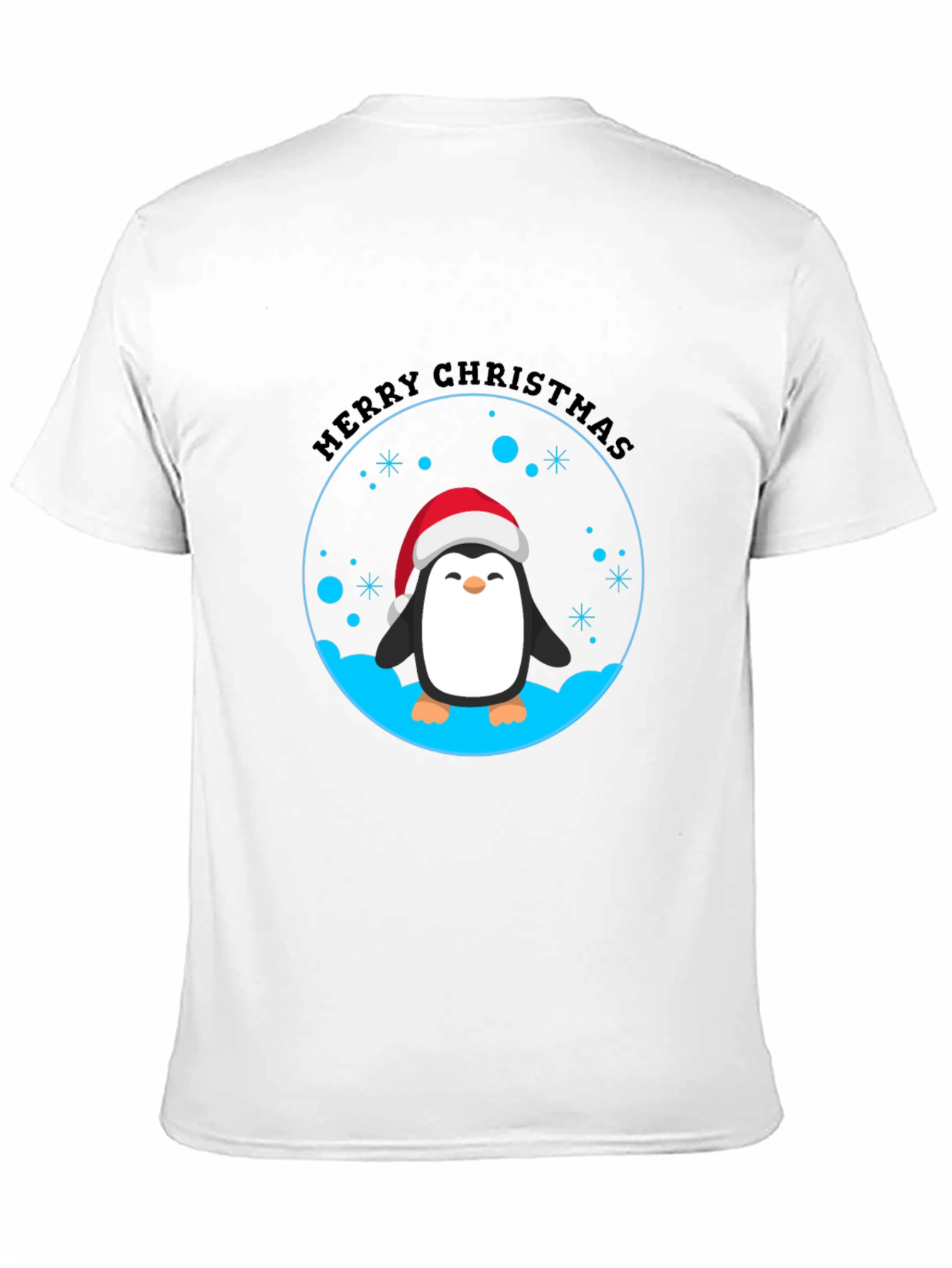 Penguin Merry Christmas Black T-Shirt