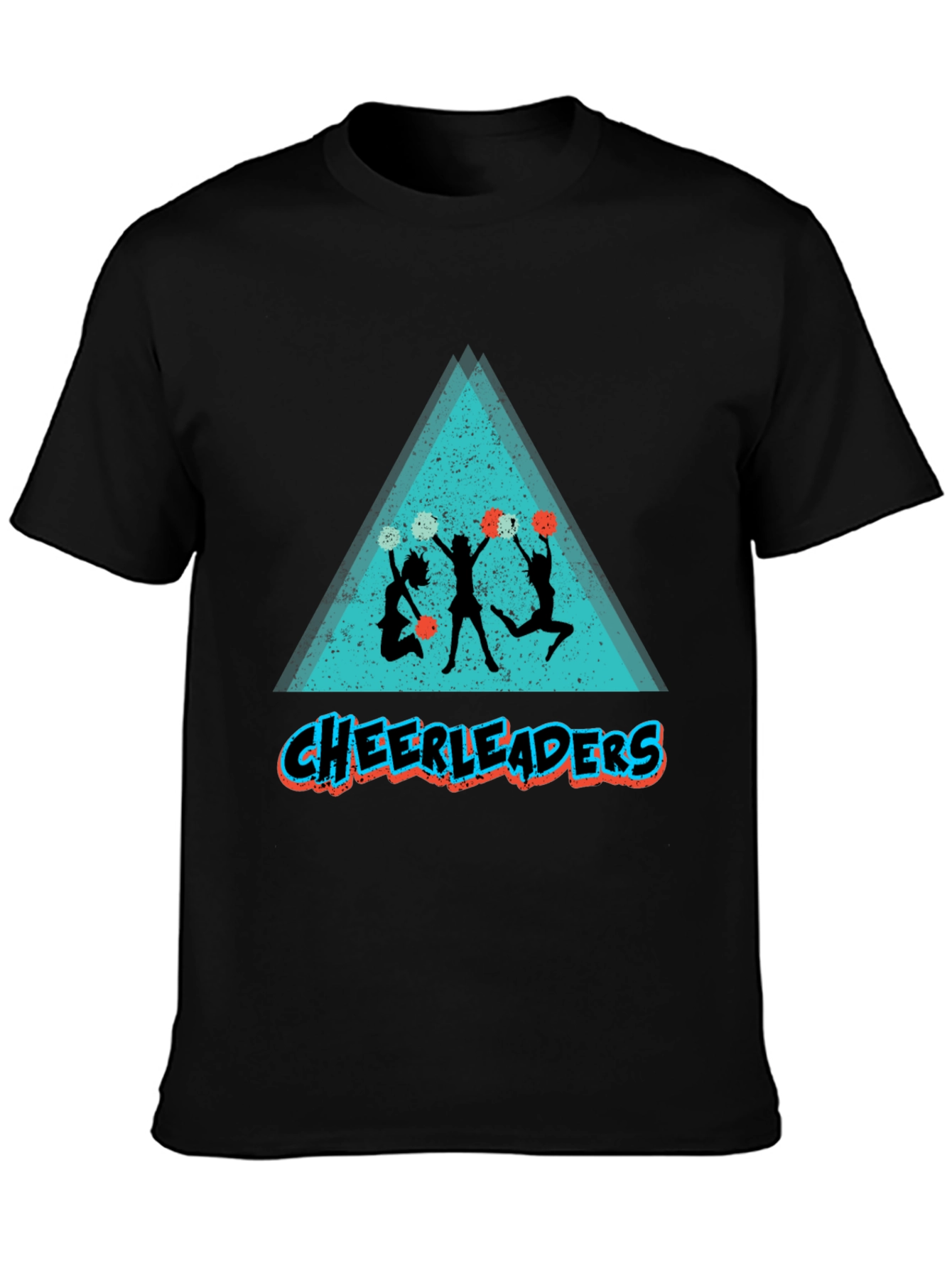 Cheerleader Graphic Tee - Black Cotton Shirt