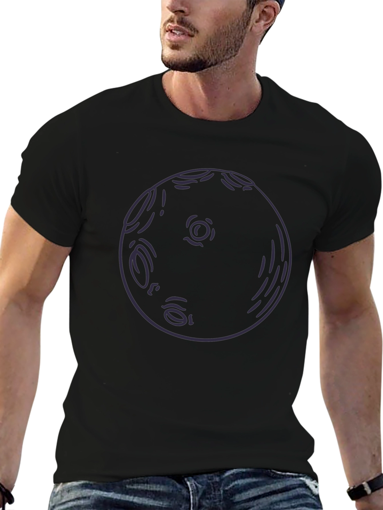 Abstract Moon Graphic T-Shirt - Soft Cotton Tee