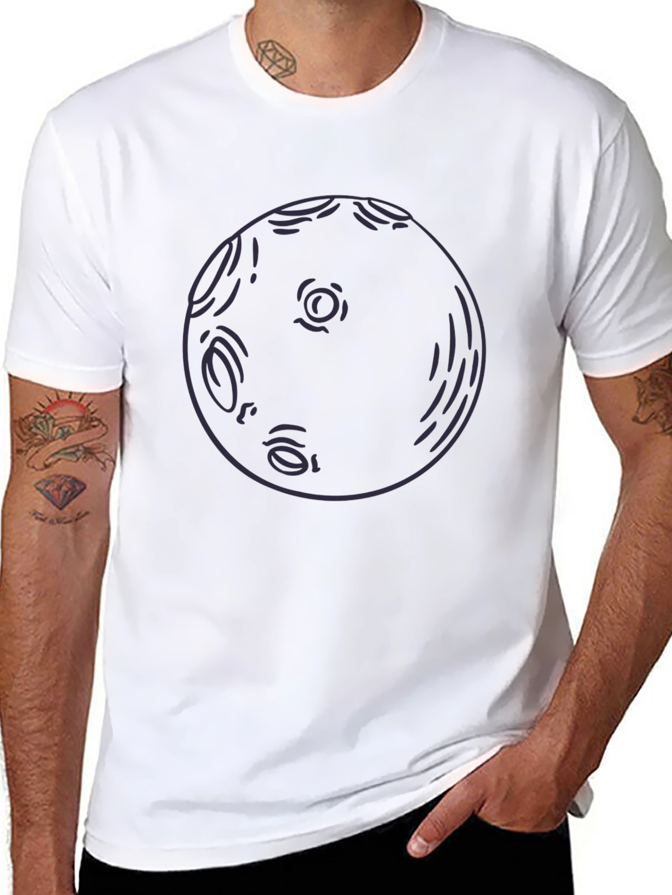 Abstract Moon Graphic T-Shirt - Soft Cotton Tee
