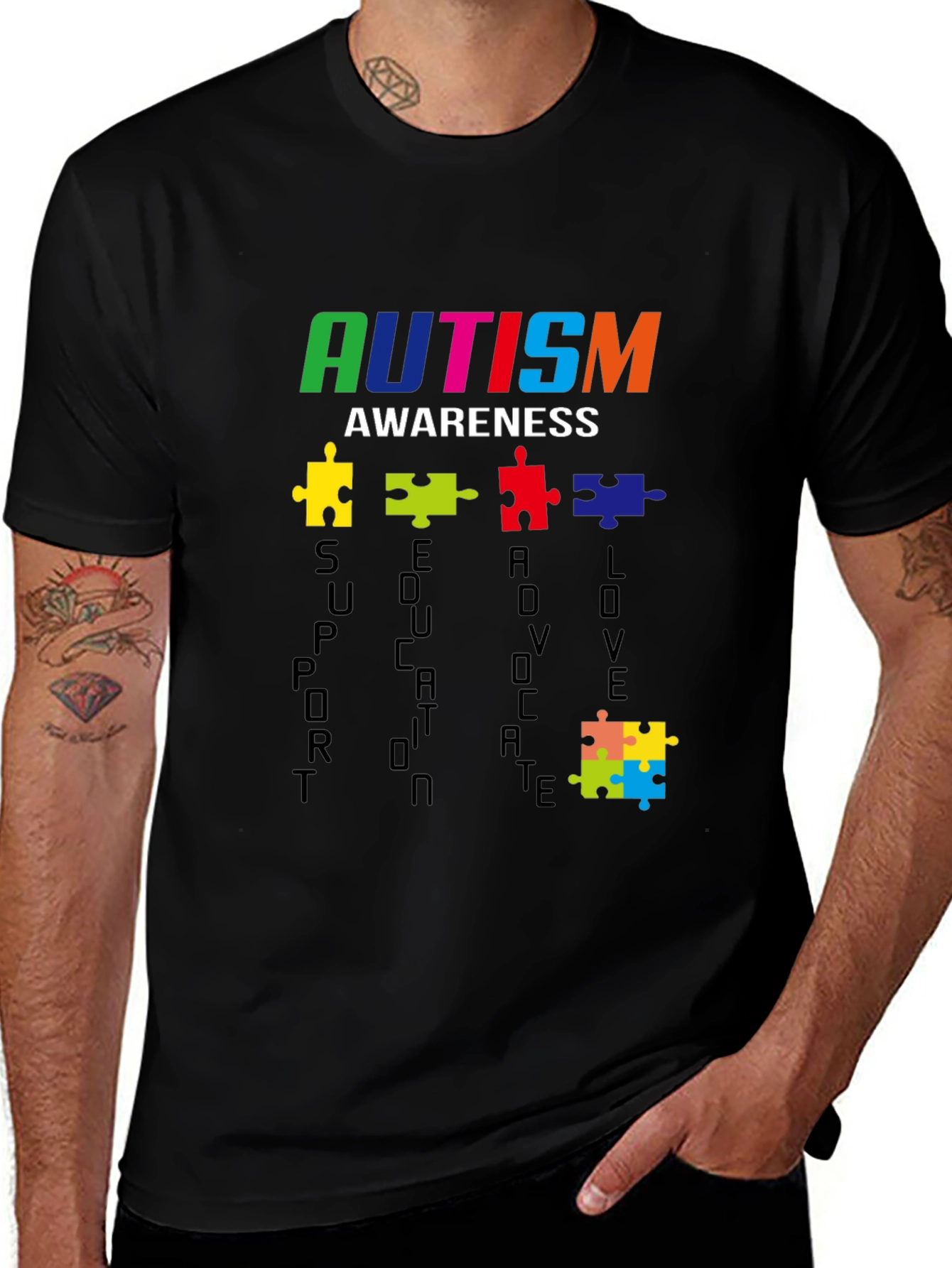 Autism Awareness T-Shirt - Support Educate Love