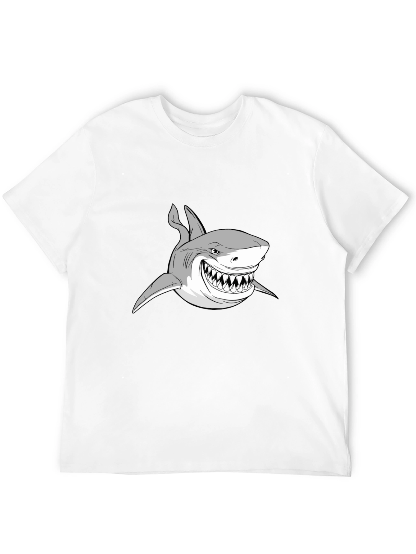 Shark Graphic Print Black T-Shirt