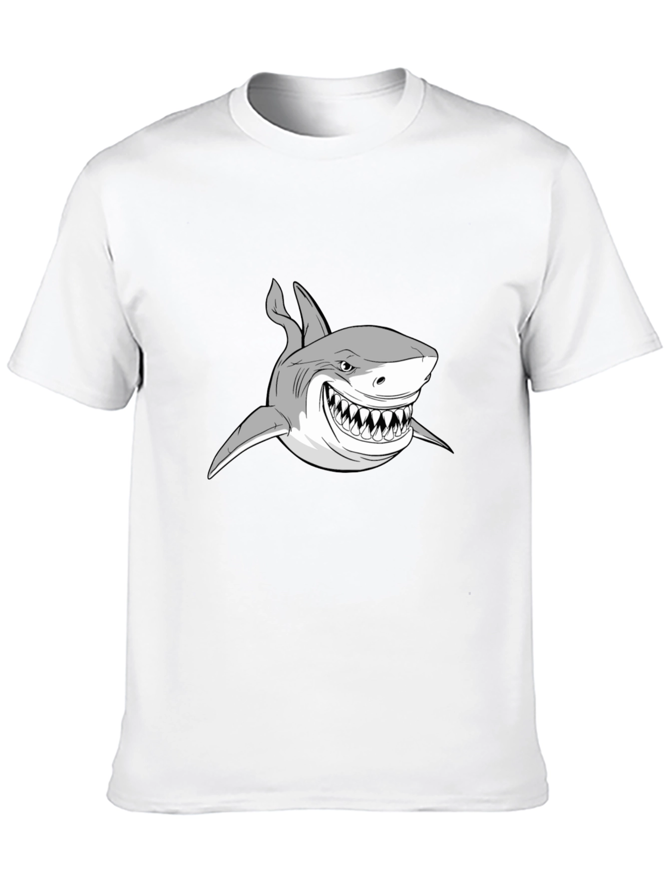 Shark Graphic Print Black T-Shirt