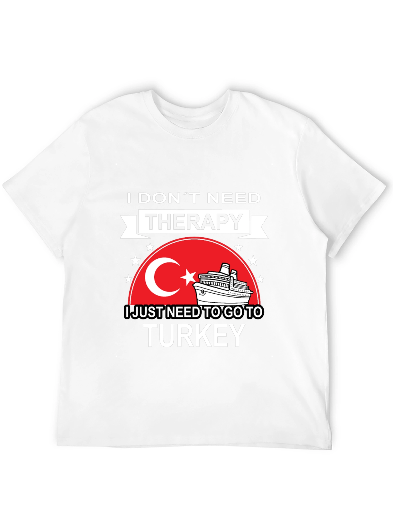 Turkey Travel Therapy Black Graphic T-Shirt