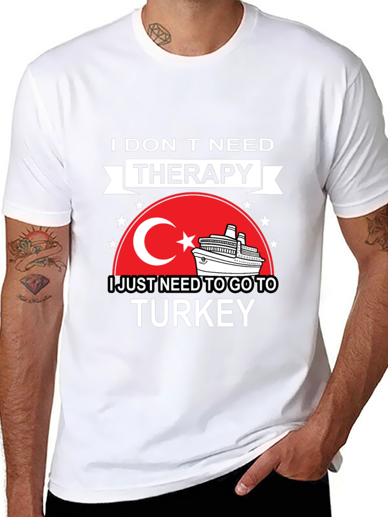 Turkey Travel Therapy Black Graphic T-Shirt