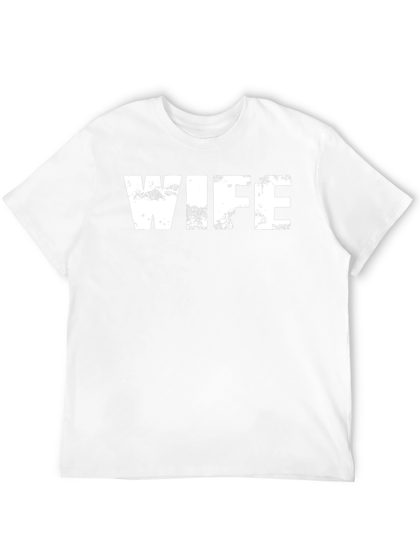 WIFE Graphic Tee - Distressed White Print on Black