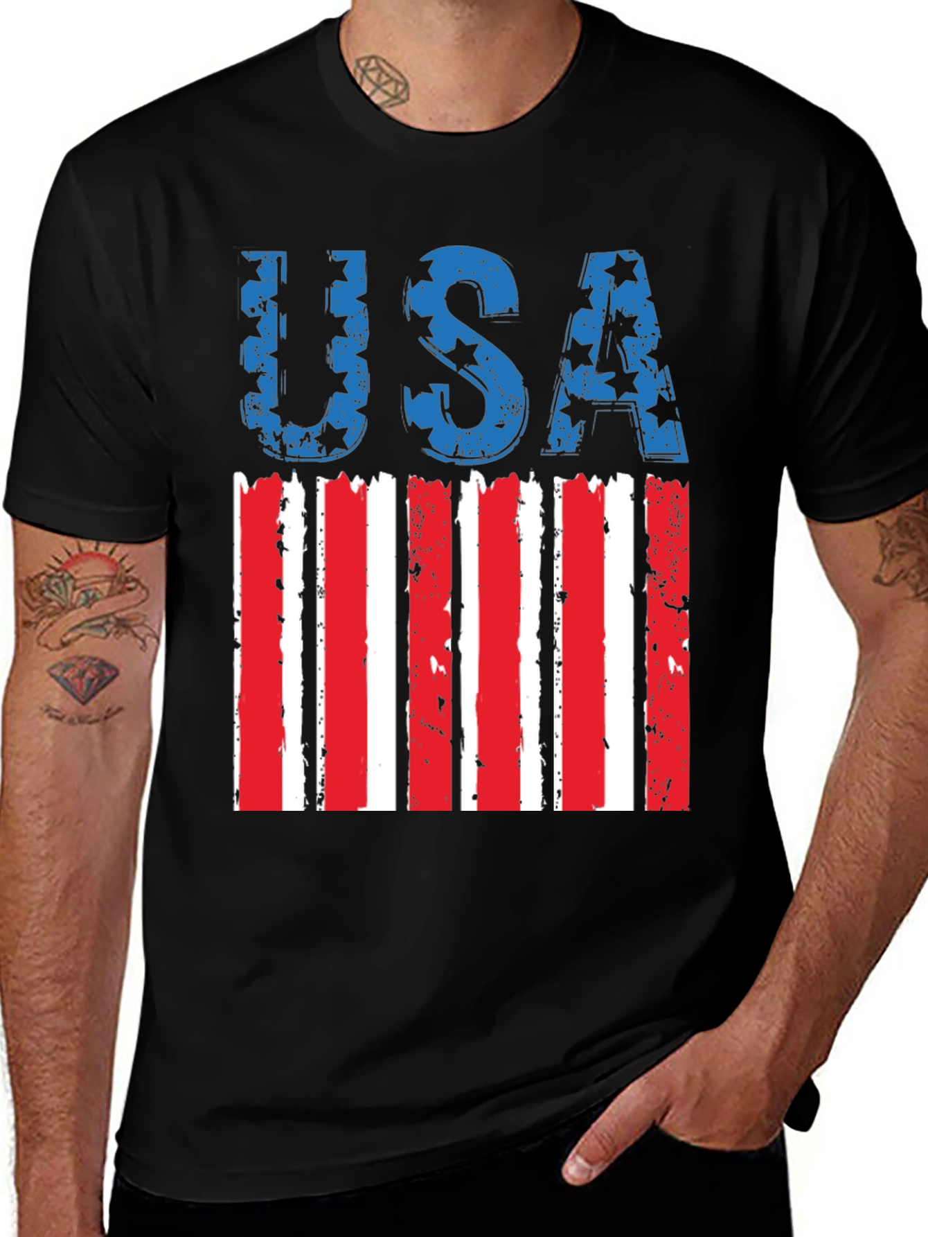 Patriotic USA Flag Graphic T-Shirt