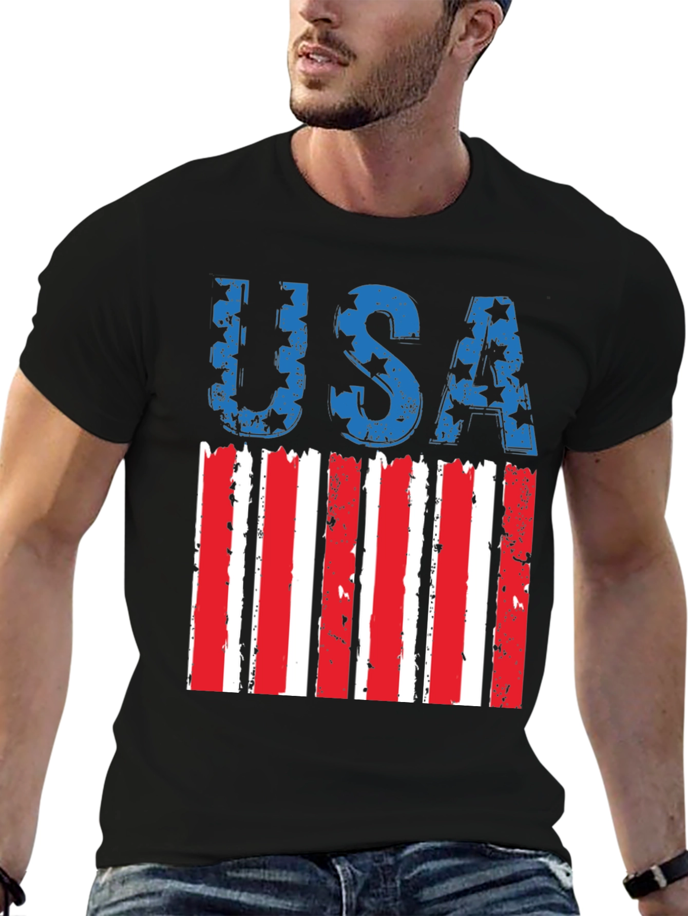 Patriotic USA Flag Graphic T-Shirt