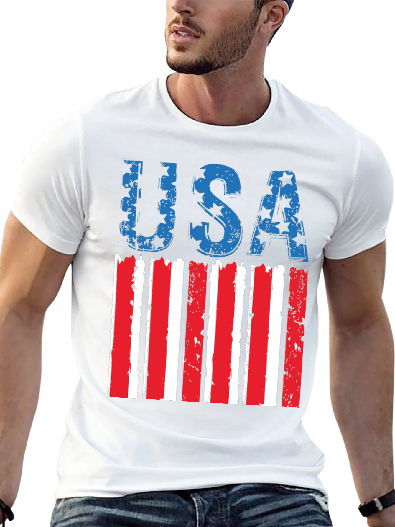 Patriotic USA Flag Graphic T-Shirt