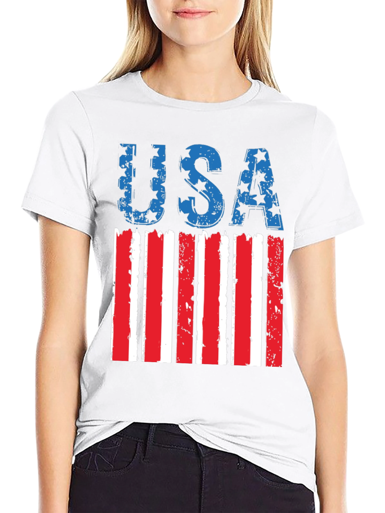 Patriotic USA Flag Graphic T-Shirt