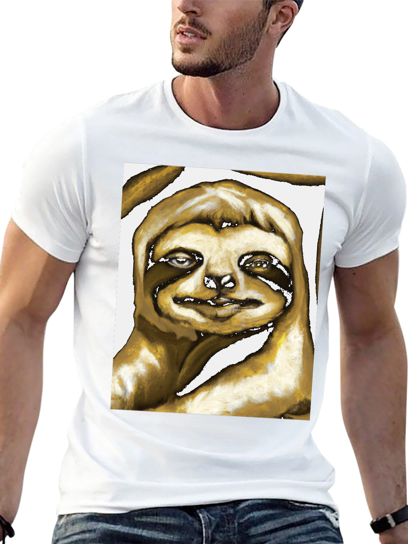 Sloth Art Graphic Print Tee