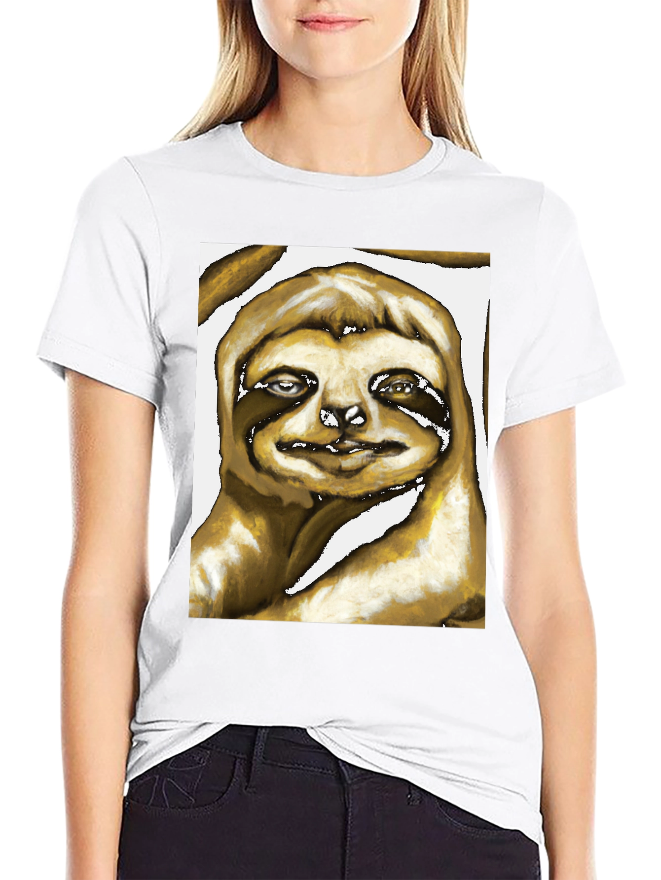 Sloth Art Graphic Print Tee