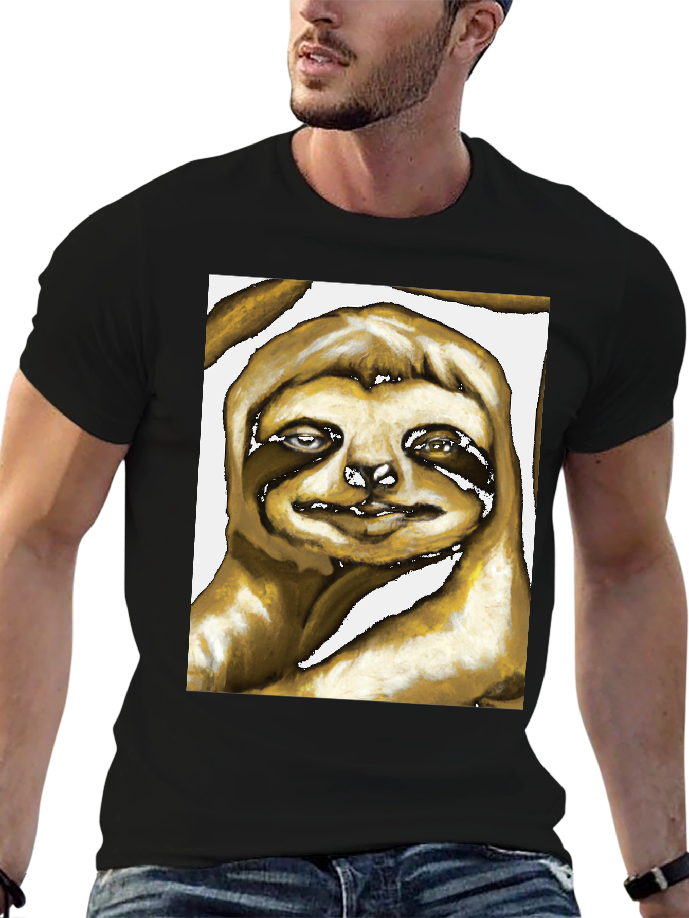 Sloth Art Graphic Print Tee