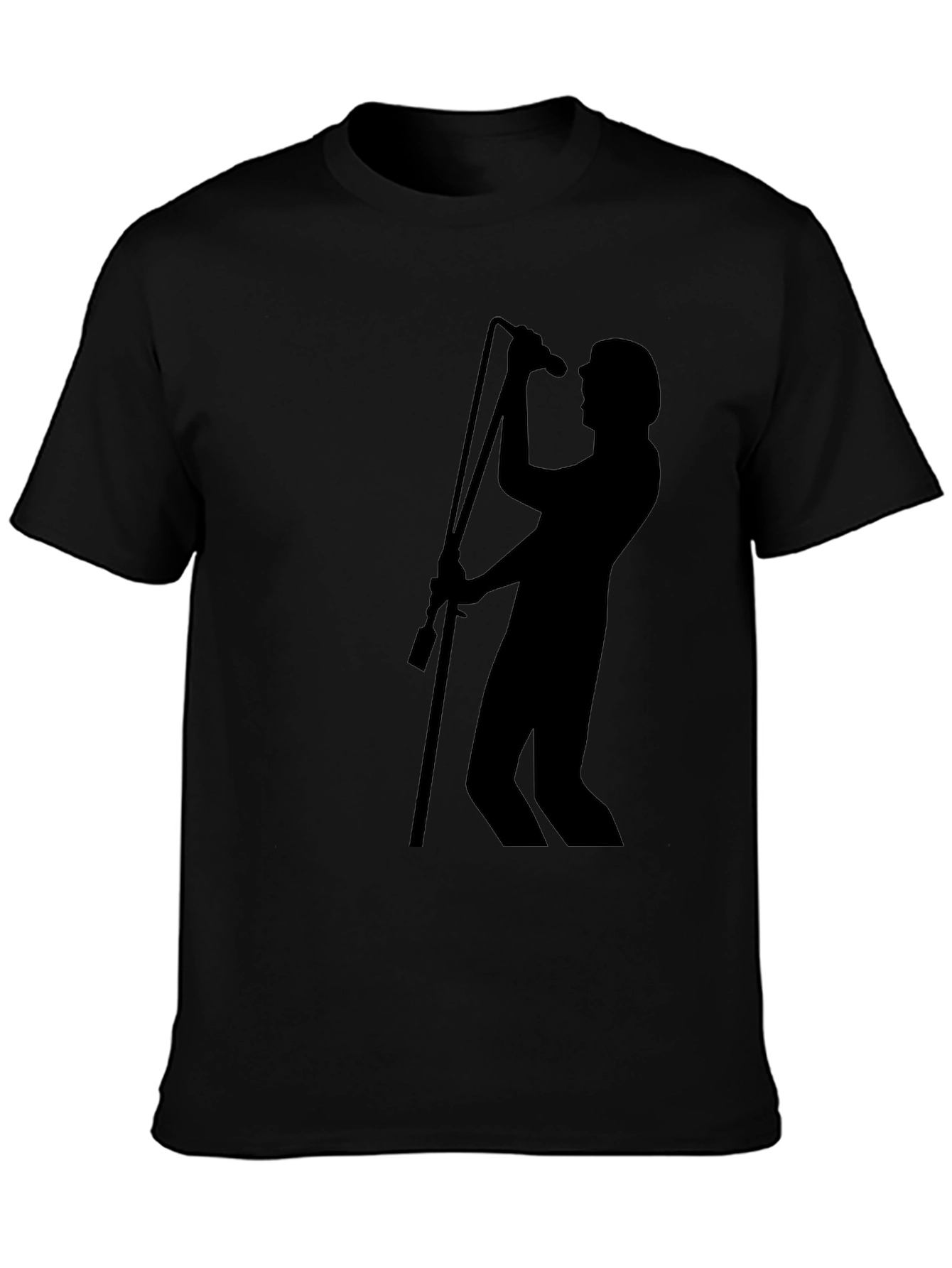 Silhouette Singer Graphic Tee - Black Cotton Blend