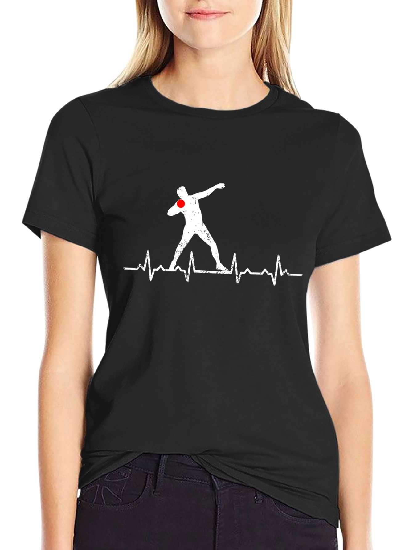 Shot Put Heartbeat T-Shirt - Black