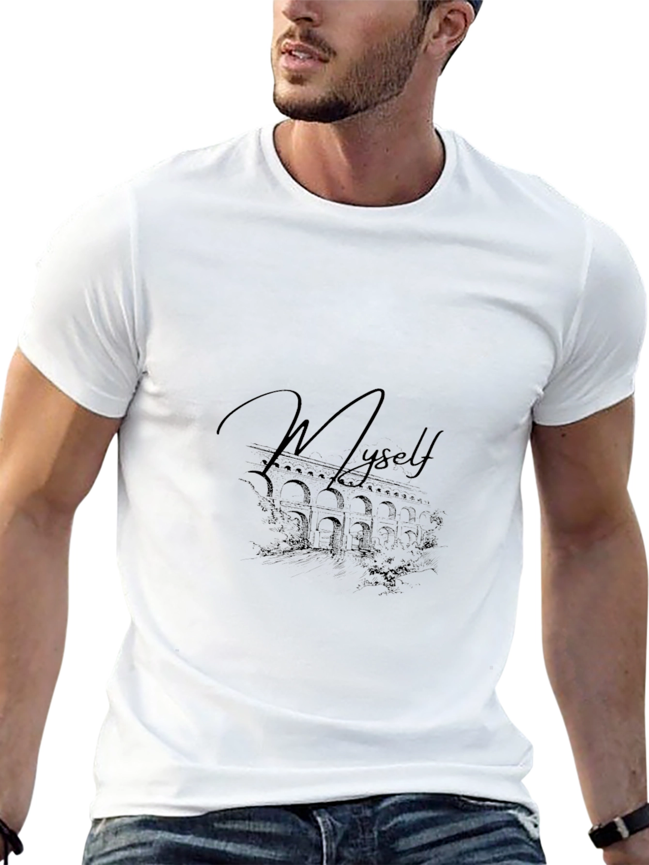 Black Graphic T-Shirt - Myself Design