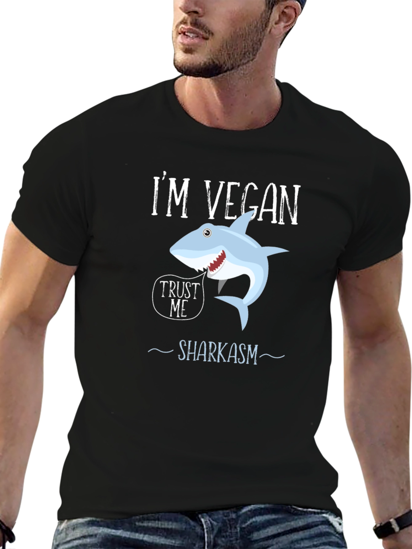 Vegan Shark T-Shirt - Funny Sharkasm Tee