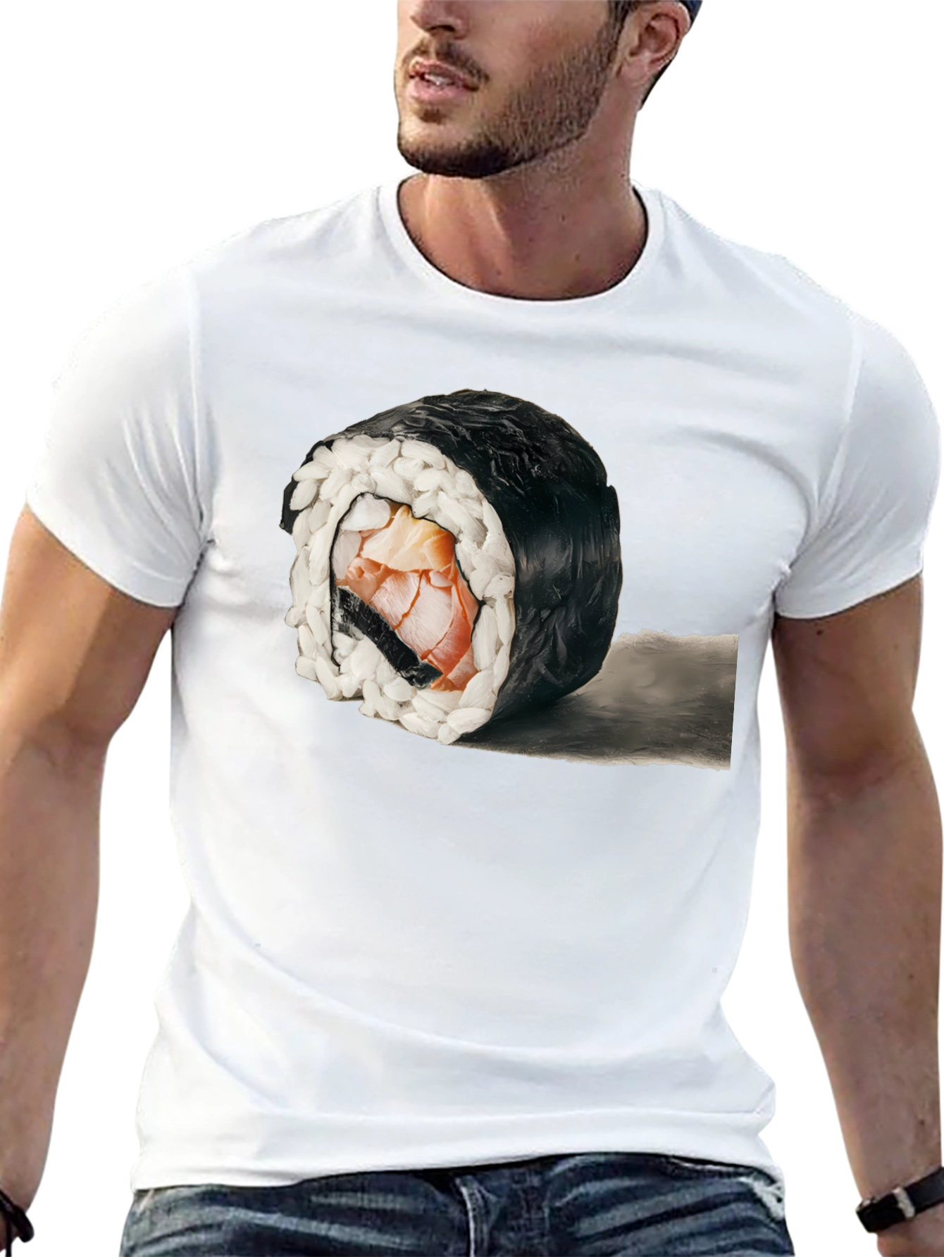 Sushi Roll Graphic T-Shirt - Unique Foodie Tee